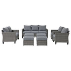 Ensemble de mobilier de jardin canapé sectionnel 8 pièces