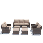 Ensemble de mobilier de jardin canapé sectionnel 8 pièces