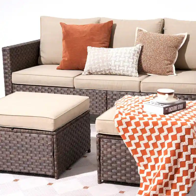 Ensemble de mobilier de jardin canapé sectionnel 8 pièces