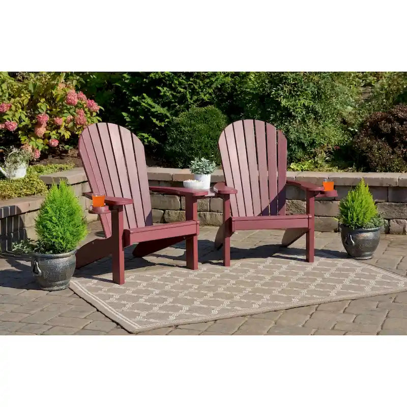 Ensemble de chaises Adirondack doubles en polyéthylène