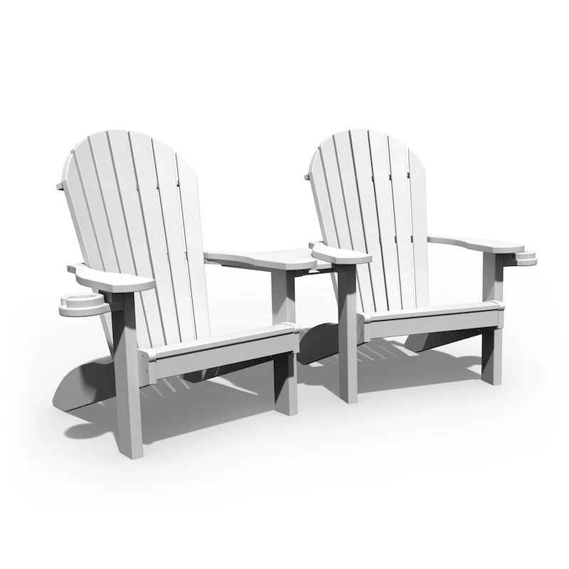Ensemble de chaises Adirondack doubles en polyéthylène