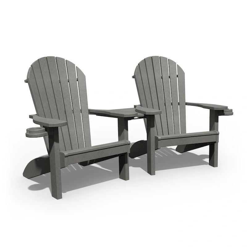 Ensemble de chaises Adirondack doubles en polyéthylène