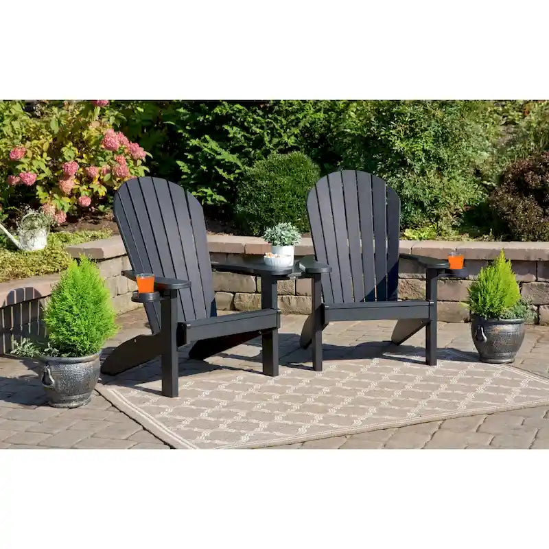 Ensemble de chaises Adirondack doubles en polyéthylène