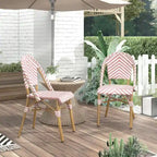 Chaises de patio en osier à chevrons Irene French (ensemble de 4) par Furniture of America - Lot de 4