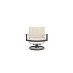Fauteuil pivotant Winston Jasper en étain texturé et tissage hêtre