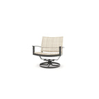 Fauteuil pivotant Winston Jasper en étain texturé et tissage hêtre