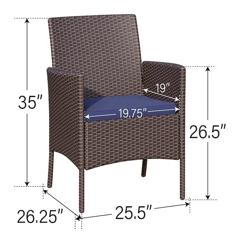 Ensemble de salle à manger de jardin 7 pièces, 6 chaises de salle à manger en résine tressée avec dossier en textilène et 1 table de salle à manger en métal