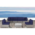 Ensemble de conversation 7 pièces en osier avec coussin LSI Verona