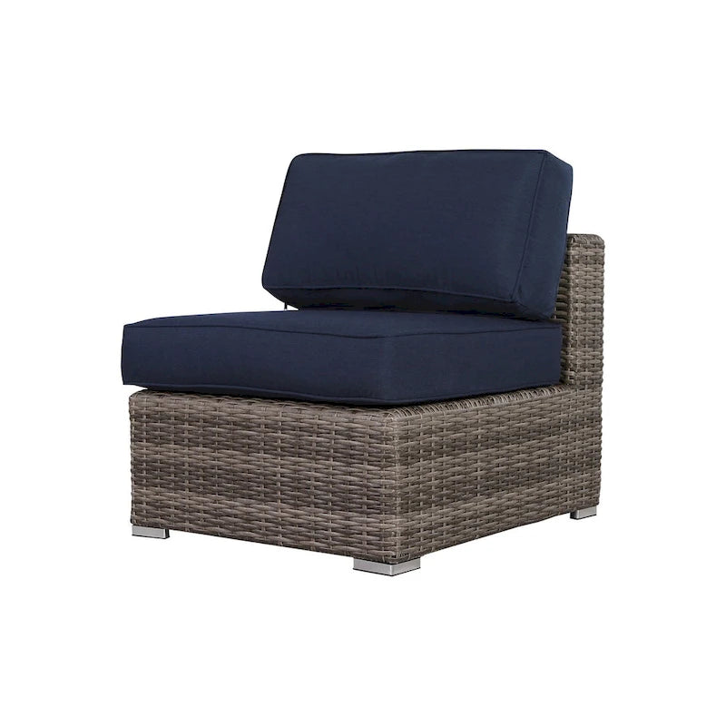 Ensemble de conversation 7 pièces en osier avec coussin LSI Verona