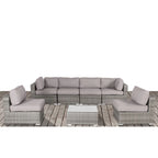 Ensemble de conversation 7 pièces en osier avec coussin LSI Verona