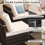 Ensemble de mobilier de patio 8 pièces UPHA avec table de foyer en béton au propane, ensemble de canapé sectionnel d'extérieur