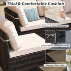 Ensemble de mobilier de patio 8 pièces UPHA avec table de foyer en béton au propane, ensemble de canapé sectionnel d'extérieur