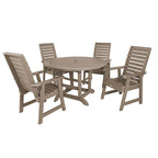 Ensemble de salle à manger d'extérieur 5 pièces Weatherly – Table ronde 48 pouces, hauteur repas