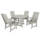 Ensemble de salle à manger d'extérieur 5 pièces Weatherly – Table ronde 48 pouces, hauteur repas