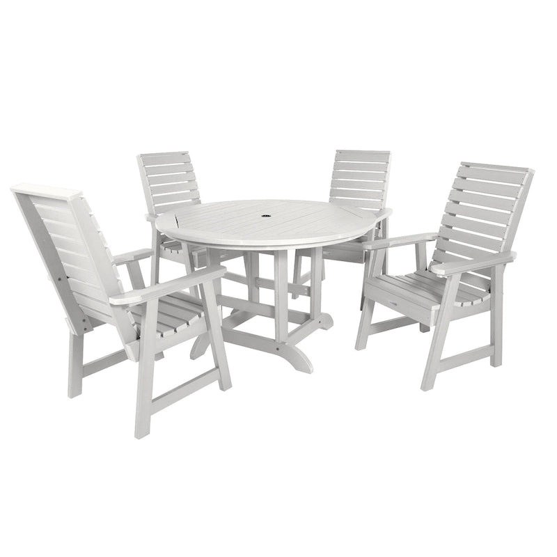 Ensemble de salle à manger d'extérieur 5 pièces Weatherly – Table ronde 48 pouces, hauteur repas