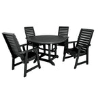 Ensemble de salle à manger d'extérieur 5 pièces Weatherly – Table ronde 48 pouces, hauteur repas