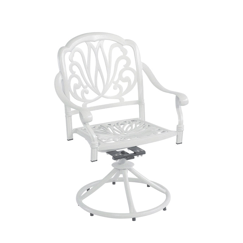 Ensemble de salle à manger de patio en fonte d'aluminium 5 pièces avec 4 chaises pivotantes