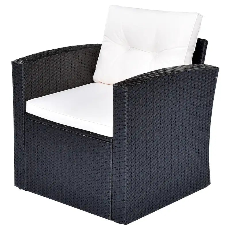 Ensemble de salon de jardin modulable en rotin toutes saisons de 6 pièces