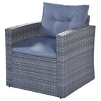 Ensemble de salon de jardin modulable en rotin toutes saisons de 6 pièces