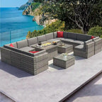 Ensemble de meubles de patio 15 pièces, ensembles de canapés modulaires extérieurs