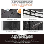 Ensemble de salle à manger d'extérieur 7 pièces pour patio, 6 chaises à mouvement de ressort, 1 table rectangulaire extensible