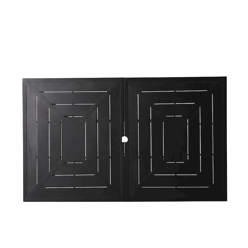 Ensemble de salle à manger d'extérieur 7 pièces pour patio, 6 chaises à mouvement de ressort, 1 table rectangulaire extensible