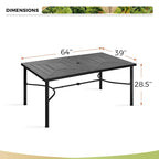 Ensemble de salle à manger d'extérieur 7 pièces pour patio, 6 chaises à mouvement de ressort, 1 table rectangulaire extensible