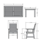 Ensemble de salle à manger d'extérieur 7 pièces HIGHWOOD PROFESSIONAL 42x72