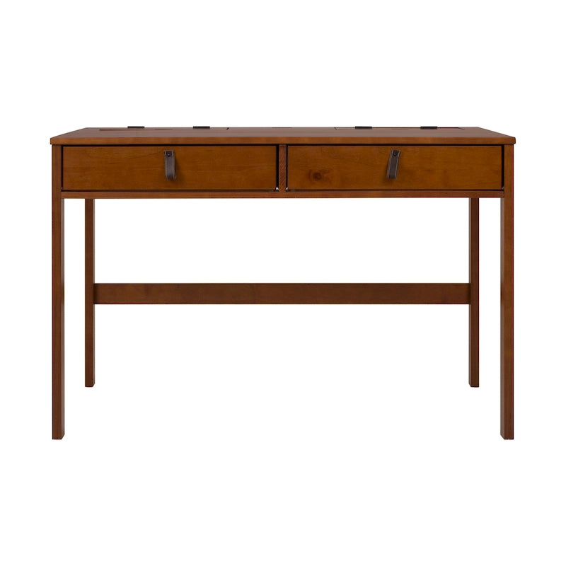 Bureau d'ordinateur Rivne moderne et robuste en bois avec tiroirs et compartiments