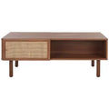 Silvanna 2 Door Coffee Table - Walnut/Natural - Safavieh