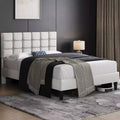 Yaheetech Upholstered Platform Bed Frame with Square Tufted Headboard
