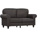 HOMCOM Loveseat Sofa, Fabric 2 Seater Small Couch with Nailhead Trim Rolled Arm, for Living Room and Bedroom