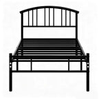 VECELO Queen/Full/Twin Bed Frame with Arched Headboard, Metal Platform Bed Frame with Underbed Storage Space, Black/White/Gold