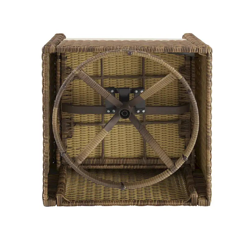 Ensemble de 3 fauteuils pivotants à bascule en osier d'extérieur Bradenton de Crosley