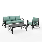 Crosley Kaplan - Canapé d'extérieur 3 pièces - 119 L x 68,5 P x 32 H