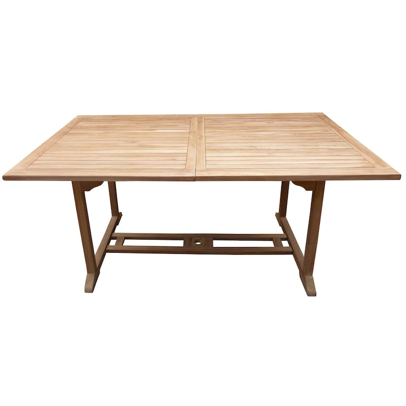Table d'extérieur rectangulaire extensible en bois de teck San Juan de Seven Seas Teak, 71 à 94 pouces (table uniquement)