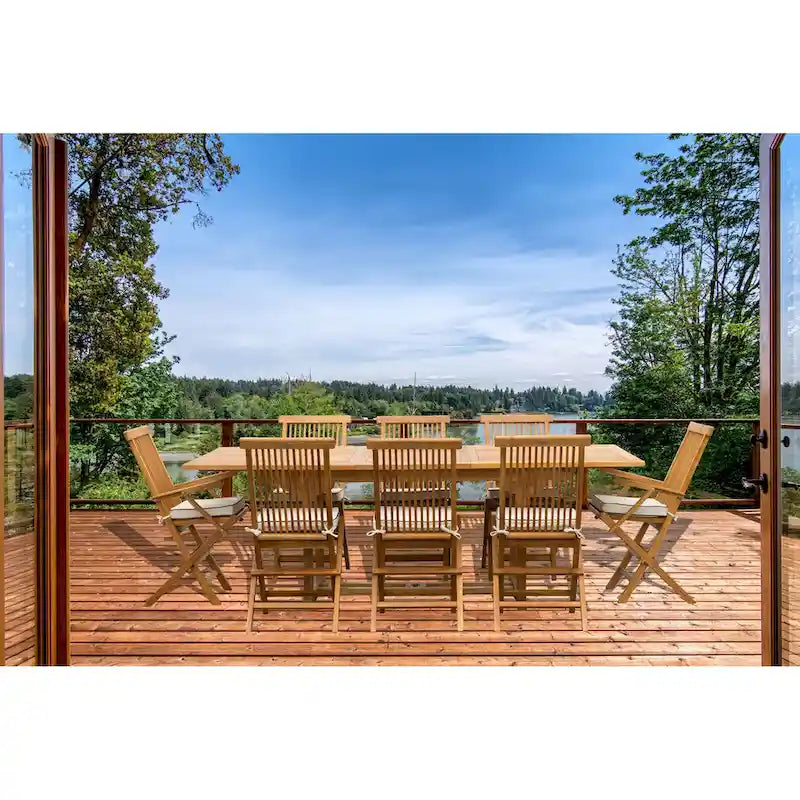 Table d'extérieur rectangulaire extensible en bois de teck San Juan de Seven Seas Teak, 71 à 94 pouces (table uniquement)