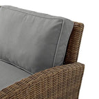 Crosley Bradenton Ensemble de 3 chaises en osier d'extérieur – Marron vieilli