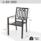 MAISON ARTS Ensemble repas d'extérieur 7 pièces Chaises de salle à manger combinées en acier avec coussin et table de parasol pour 6 personnes