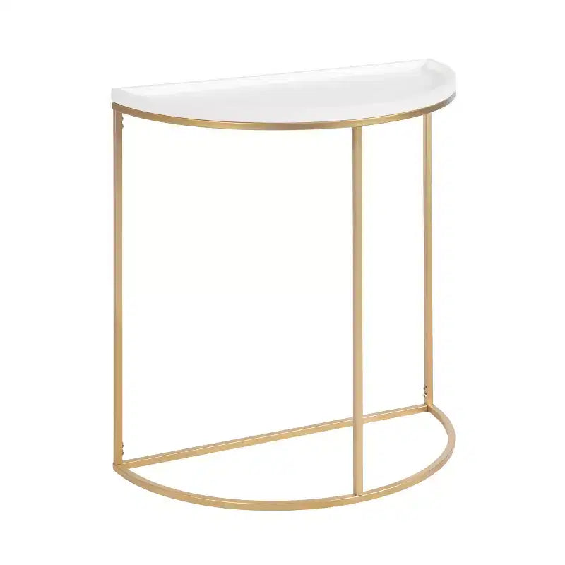 Kate and Laurel Dorrah Half-Circle Console Table, 28x14x30, White