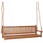 Balançoire de porche triple d'extérieur en teck Elzas de Chic Teak, 71 pouces