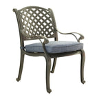 Ensemble de salle à manger rectangulaire Ventura 7 pièces en aluminium moulé avec 6 fauteuils - S/O