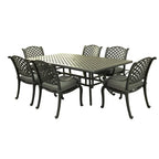 Ensemble de salle à manger rectangulaire Ventura 7 pièces en aluminium moulé avec 6 fauteuils - S/O
