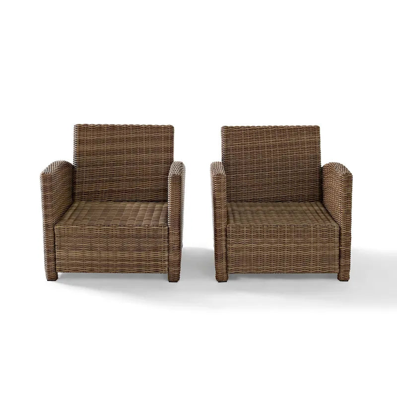 Crosley Bradenton Ensemble de 3 fauteuils en osier d'extérieur - 31,75p x 95l x 32,5h