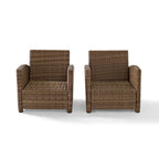 Crosley Bradenton Ensemble de 3 fauteuils en osier d'extérieur - 31,75p x 95l x 32,5h