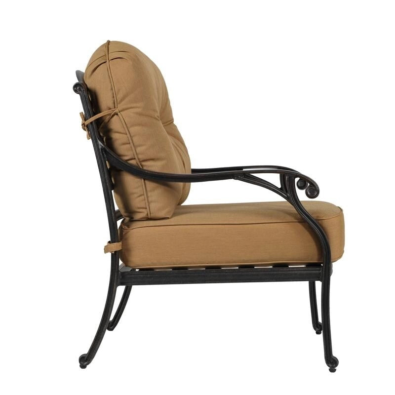 Fauteuil de club en aluminium moulé Ventura avec coussin (ensemble de 2)