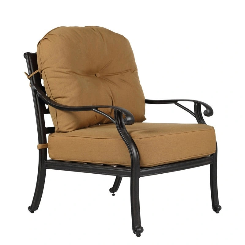 Fauteuil de club en aluminium moulé Ventura avec coussin (ensemble de 2)