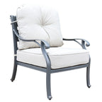 Fauteuil de club en aluminium moulé Ventura avec coussin (ensemble de 2)