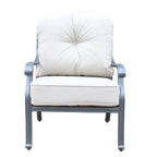 Fauteuil de club en aluminium moulé Ventura avec coussin (ensemble de 2)