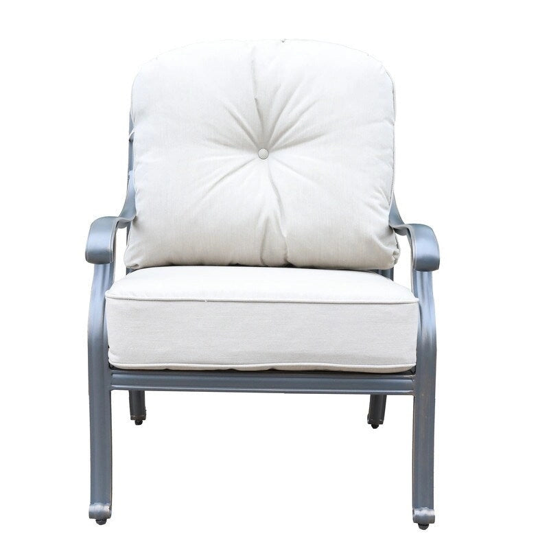 Fauteuil de club en aluminium moulé Ventura avec coussin (ensemble de 2)